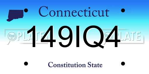 149IQ4 Connecticut License Plate
