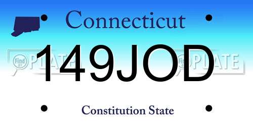 149JOD Connecticut License Plate