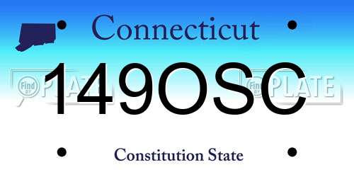 149OSC Connecticut License Plate