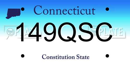 149QSC Connecticut License Plate