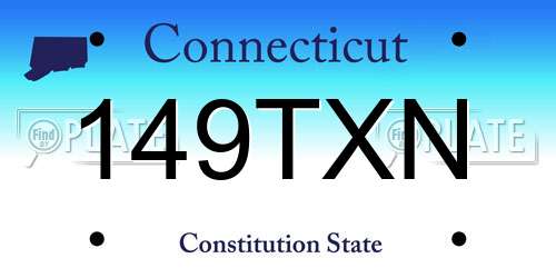 149TXN Connecticut License Plate