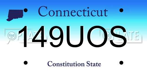 149UOS Connecticut License Plate