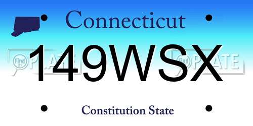 149WSX Connecticut License Plate