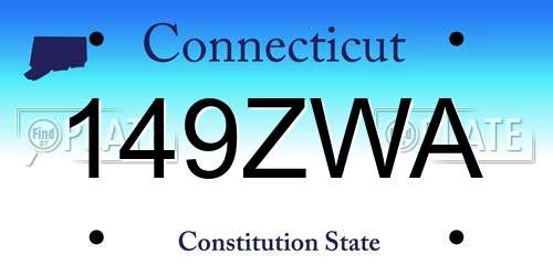 149ZWA Connecticut License Plate