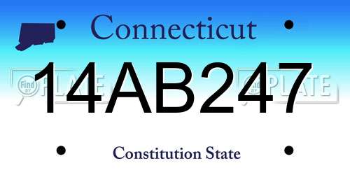 14AB247 Connecticut License Plate