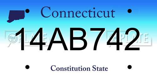 14AB742 Connecticut License Plate