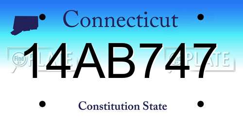 14AB747 Connecticut License Plate
