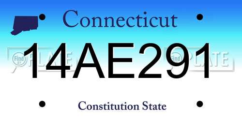14AE291 Connecticut License Plate