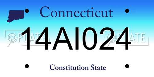 14AI024 Connecticut License Plate