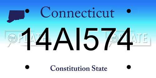 14AI574 Connecticut License Plate