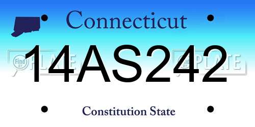 14AS242 Connecticut License Plate