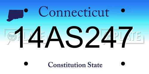 14AS247 Connecticut License Plate