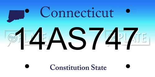 14AS747 Connecticut License Plate