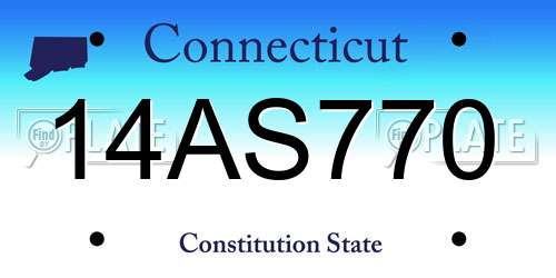 14AS770 Connecticut License Plate