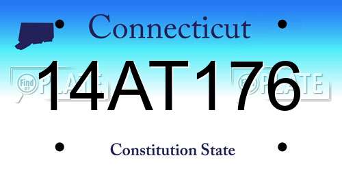 14AT176 Connecticut License Plate