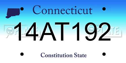 14AT192 Connecticut License Plate