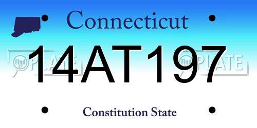 14AT197 Connecticut License Plate