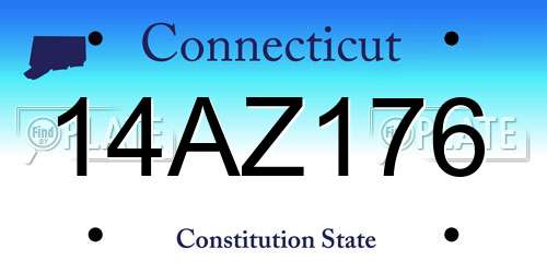 14AZ176 Connecticut License Plate