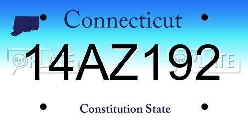 14AZ192 Connecticut License Plate