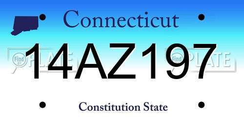 14AZ197 Connecticut License Plate