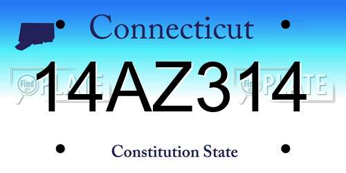 14AZ314 Connecticut License Plate