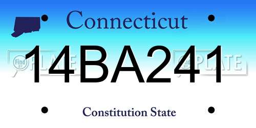 14BA241 Connecticut License Plate