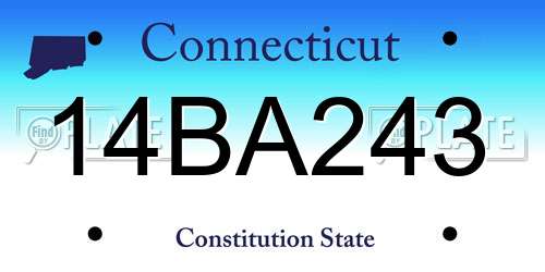 14BA243 Connecticut License Plate