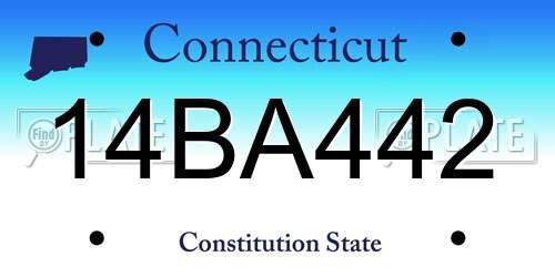 14BA442 Connecticut License Plate