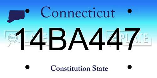 14BA447 Connecticut License Plate