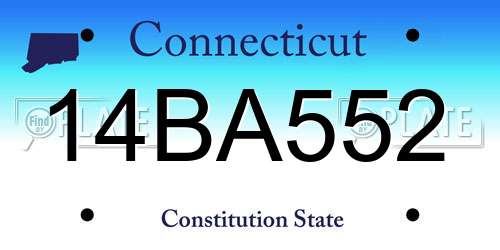 14BA552 Connecticut License Plate