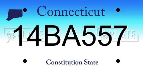 14BA557 Connecticut License Plate