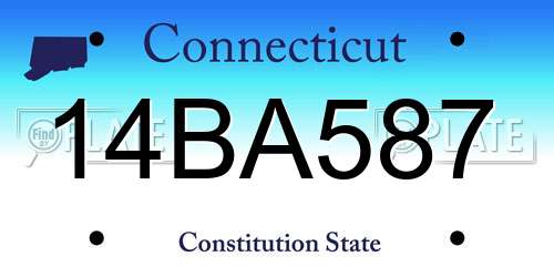 14BA587 Connecticut License Plate