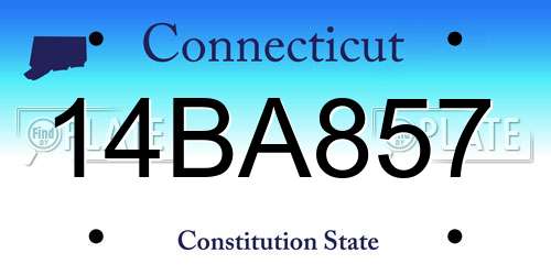 14BA857 Connecticut License Plate