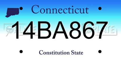 14BA867 Connecticut License Plate