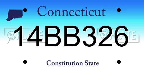 14BB326 Connecticut License Plate