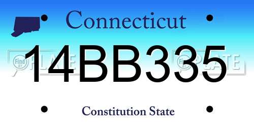 14BB335 Connecticut License Plate