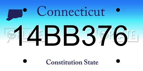 14BB376 Connecticut License Plate