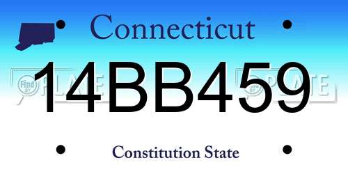 14BB459 Connecticut License Plate