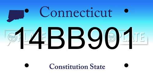 14BB901 Connecticut License Plate