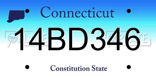 14BD346 Connecticut License Plate