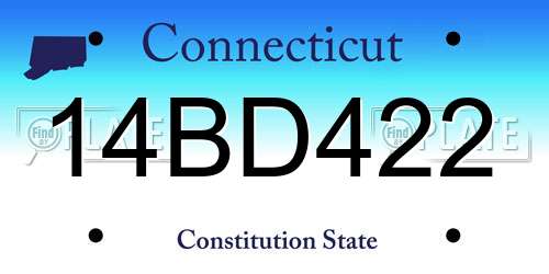 14BD422 Connecticut License Plate