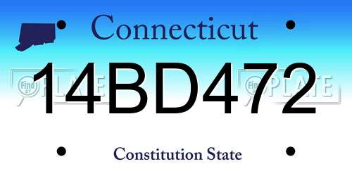 14BD472 Connecticut License Plate