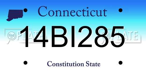 14BI285 Connecticut License Plate