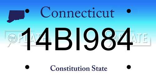 14BI984 Connecticut License Plate