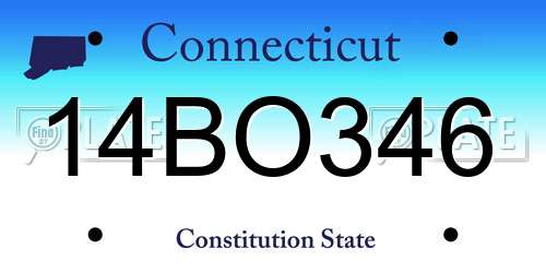 14BO346 Connecticut License Plate