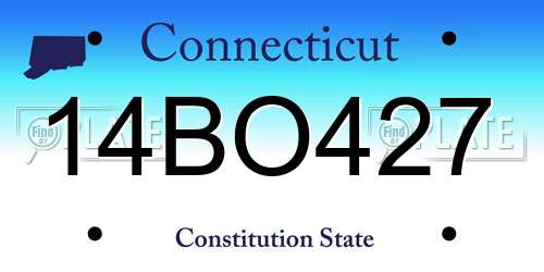 14BO427 Connecticut License Plate