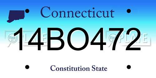14BO472 Connecticut License Plate