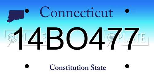 14BO477 Connecticut License Plate