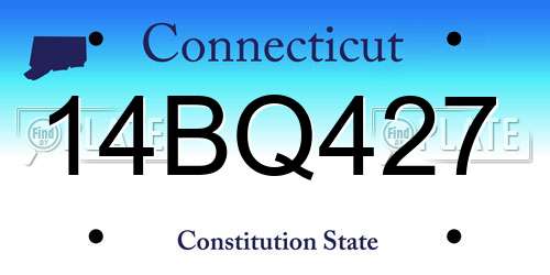 14BQ427 Connecticut License Plate