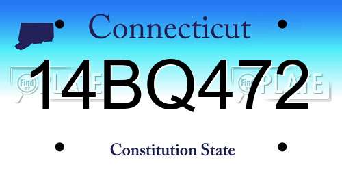 14BQ472 Connecticut License Plate